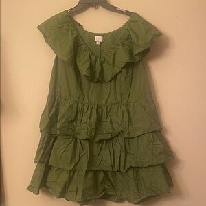 A new day Green Ruffled Dress 1x